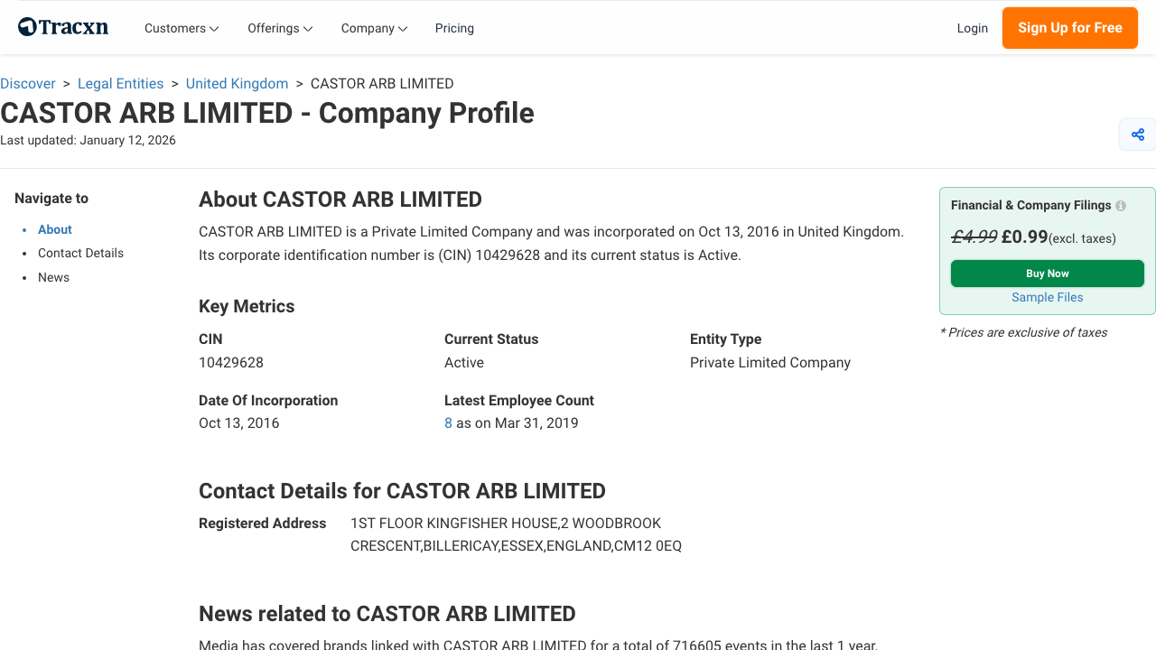 CASTOR ARB LIMITED website preview