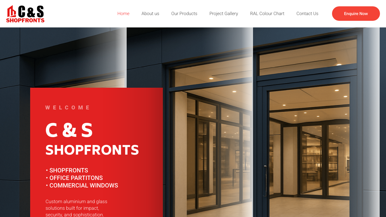 C&S SHOPFRONTS LIMITED website preview