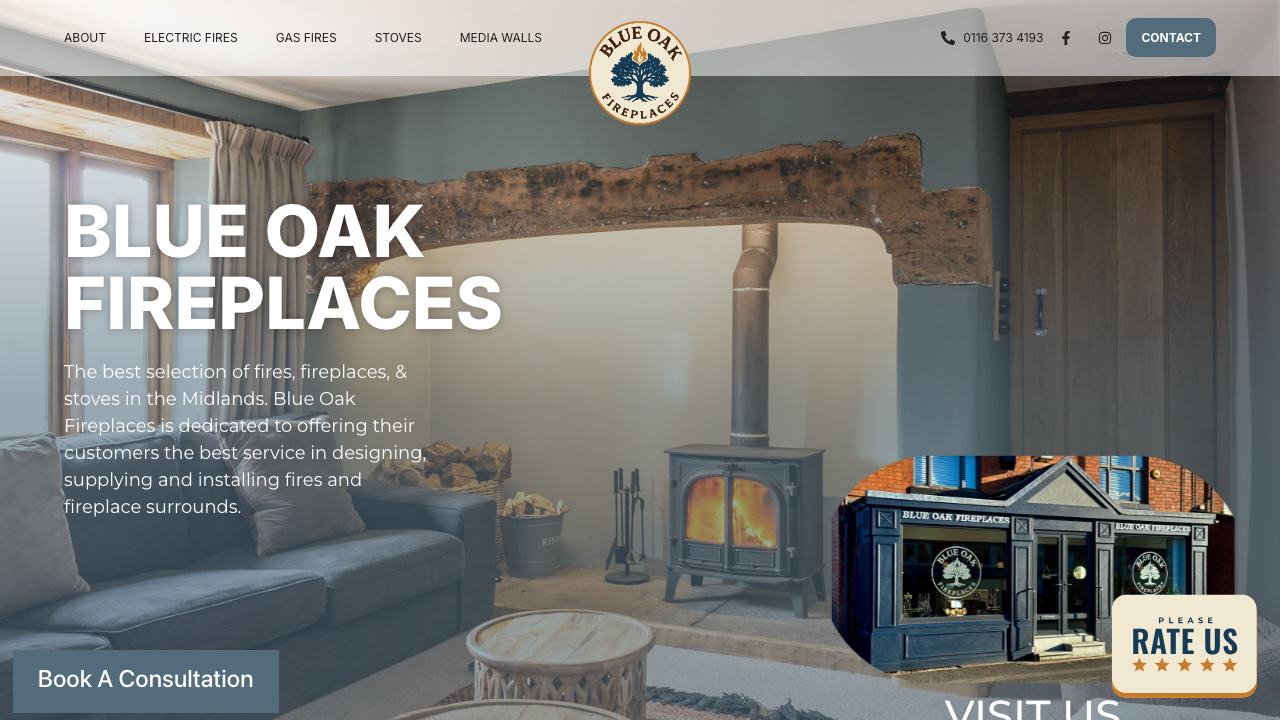 BLUE OAK FIREPLACES LTD website preview