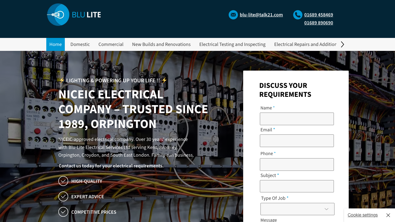BLU-LITE ELECTRICAL SERVICES LIMITED website preview