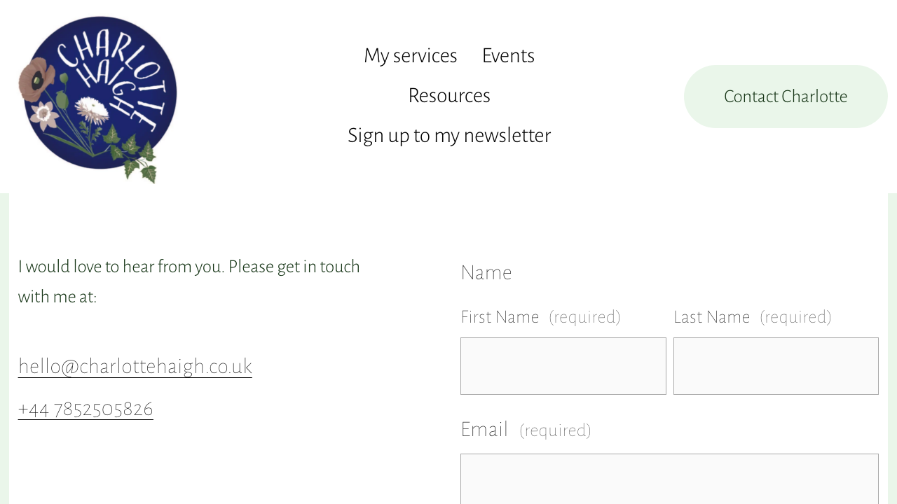 CHARLOTTE HAIGH DESIGN LTD website preview