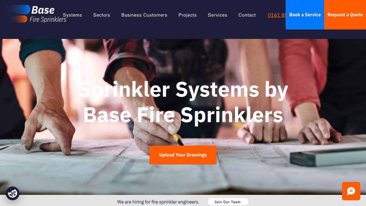 BASE FIRE SPRINKLERS LTD website preview