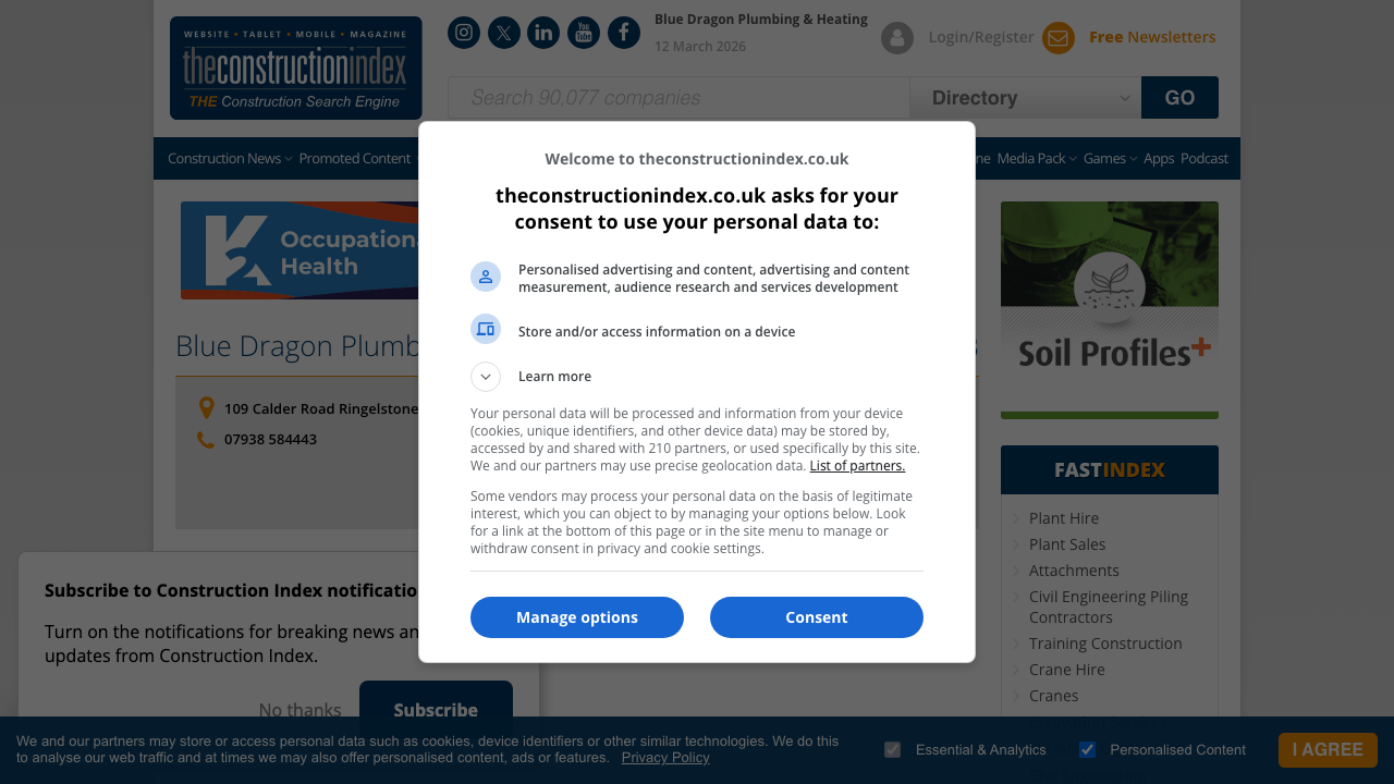 BLUE DRAGON PLUMBING AND HEATING LIMITED website preview