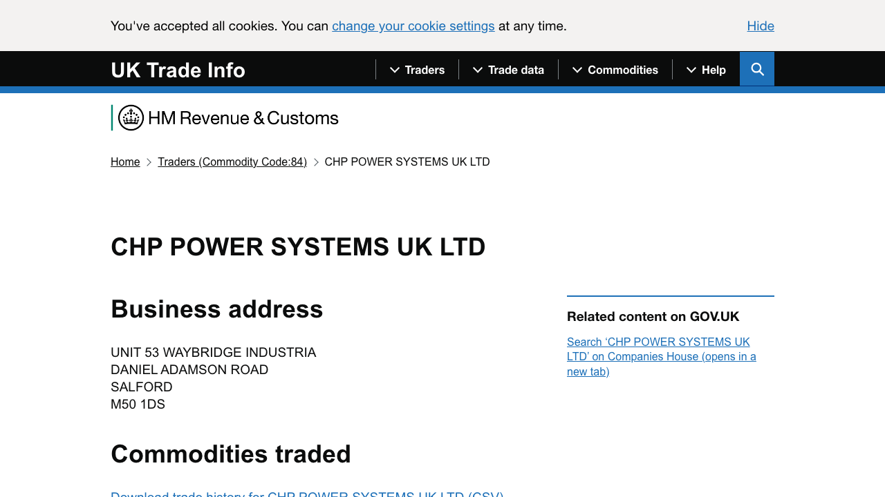 CHP POWER SYSTEMS UK LTD website preview