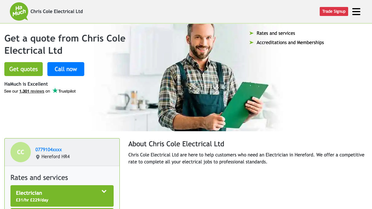 CHRIS COLE ELECTRICAL LIMITED website preview