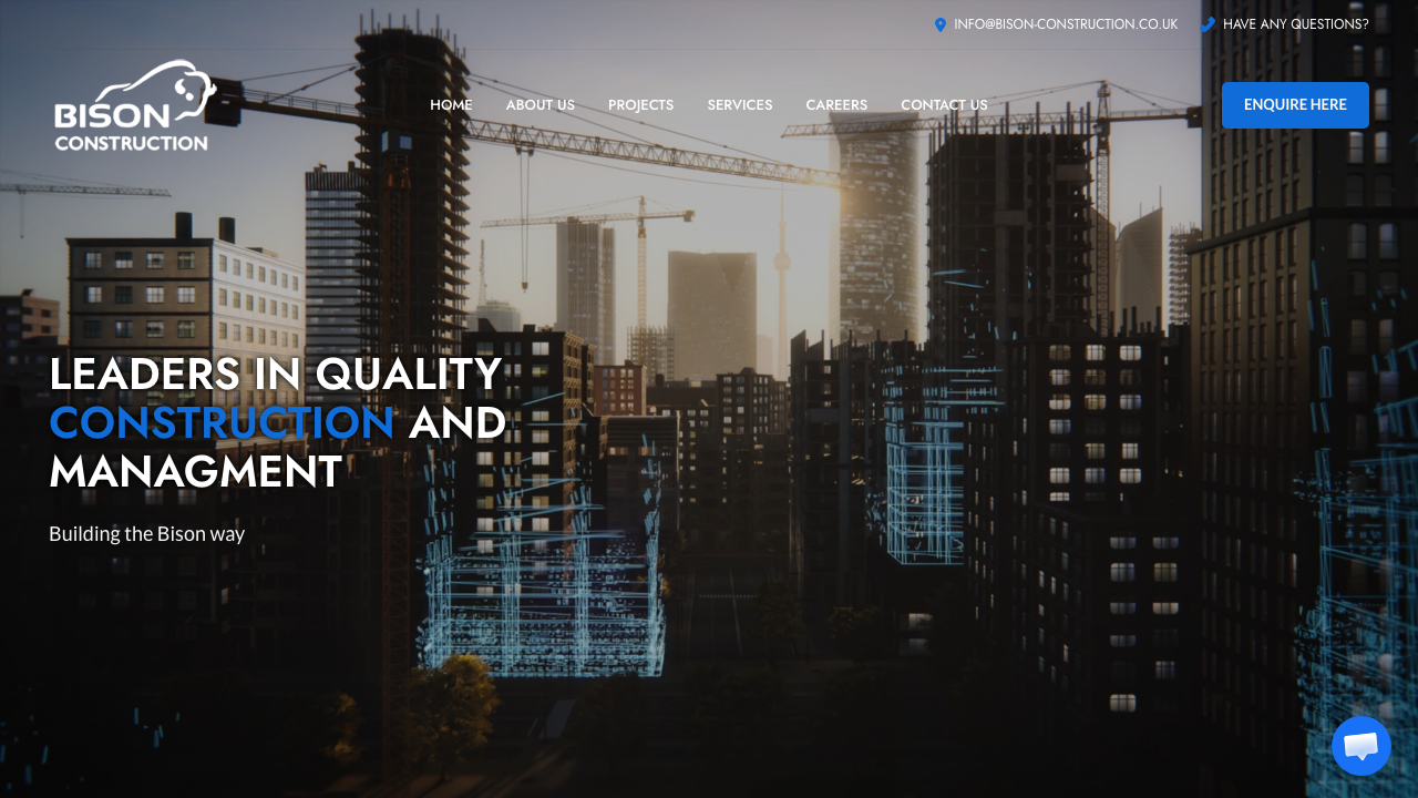 BISONS CONSTRUCTION LTD website preview