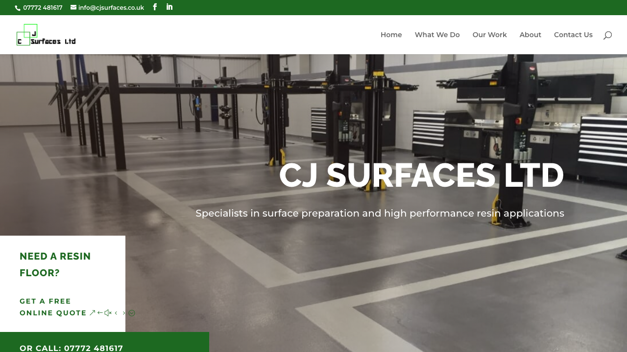 CJ SURFACES LTD website preview