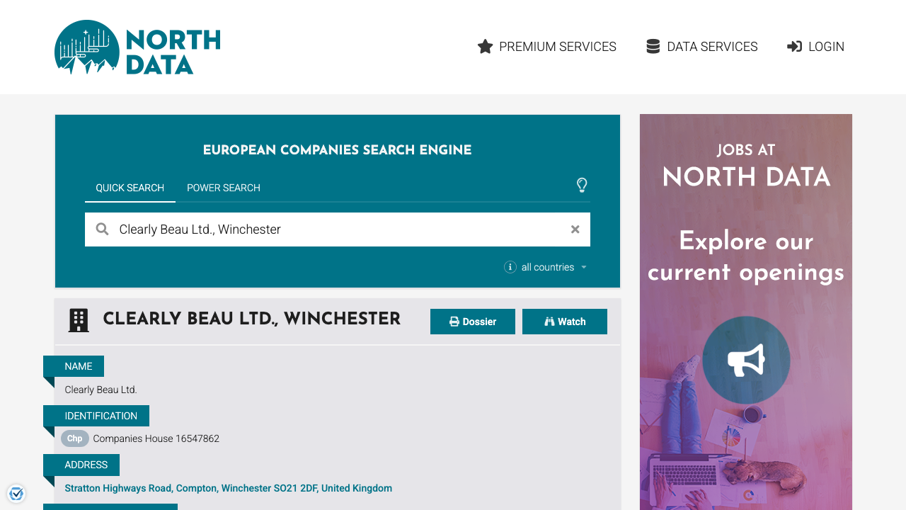 CLEARLY BEAU LTD website preview