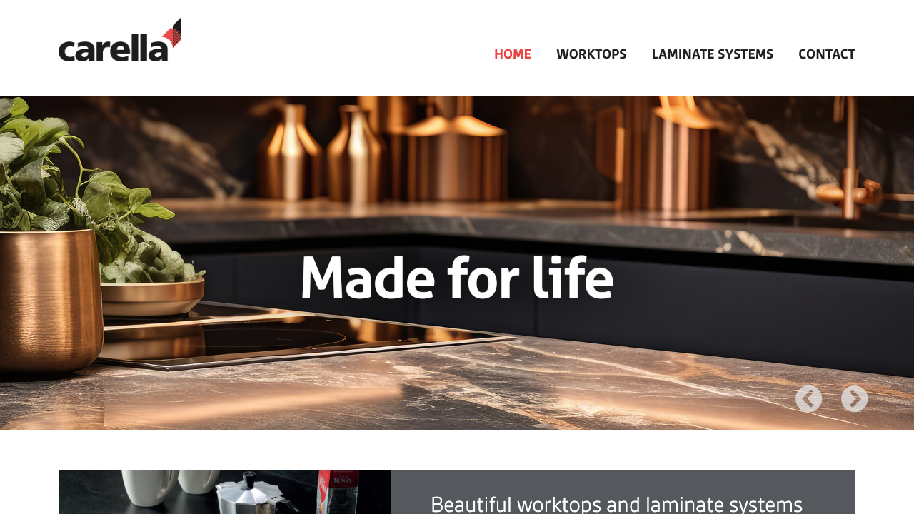 CARELLA LAMINATE SYSTEMS LTD. website preview