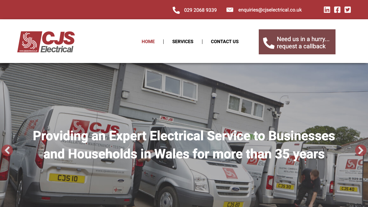CJS ELECTRICAL (WALES) LTD website preview