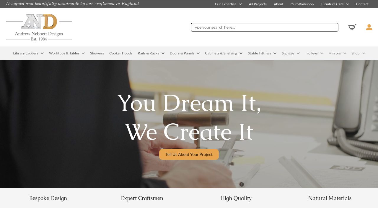 ANDREW NEBBETT DESIGNS GROUP LIMITED website preview