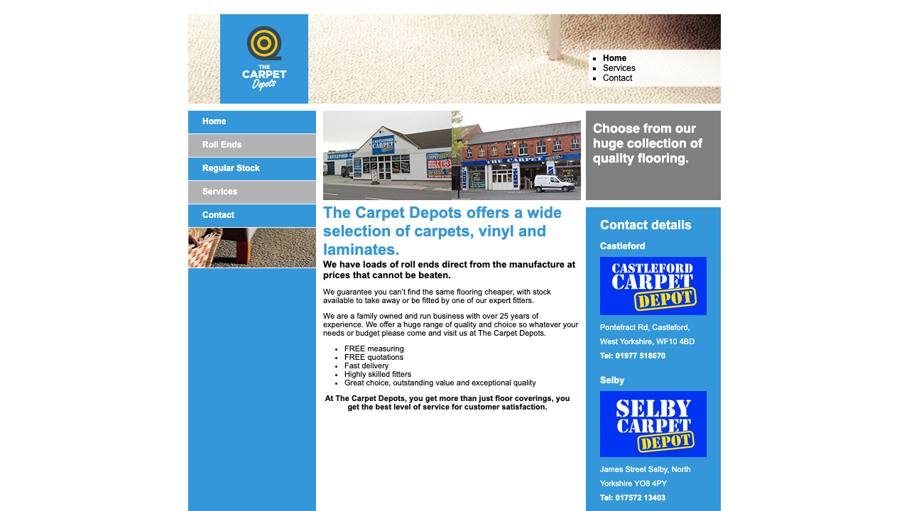 CASTLEFORD CARPET DEPOT LIMITED website preview