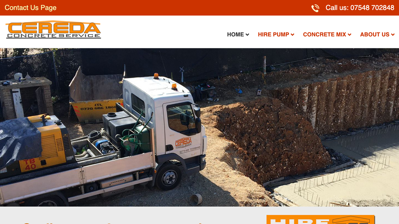CEREDA CONCRETE SERVICE LTD website preview