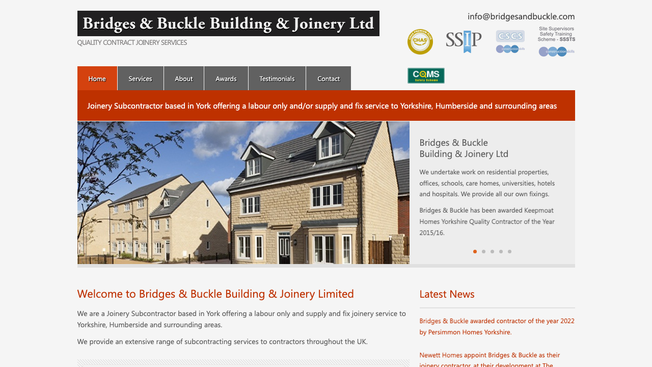 BRIDGES & BUCKLE BUILDING & JOINERY LIMITED website preview