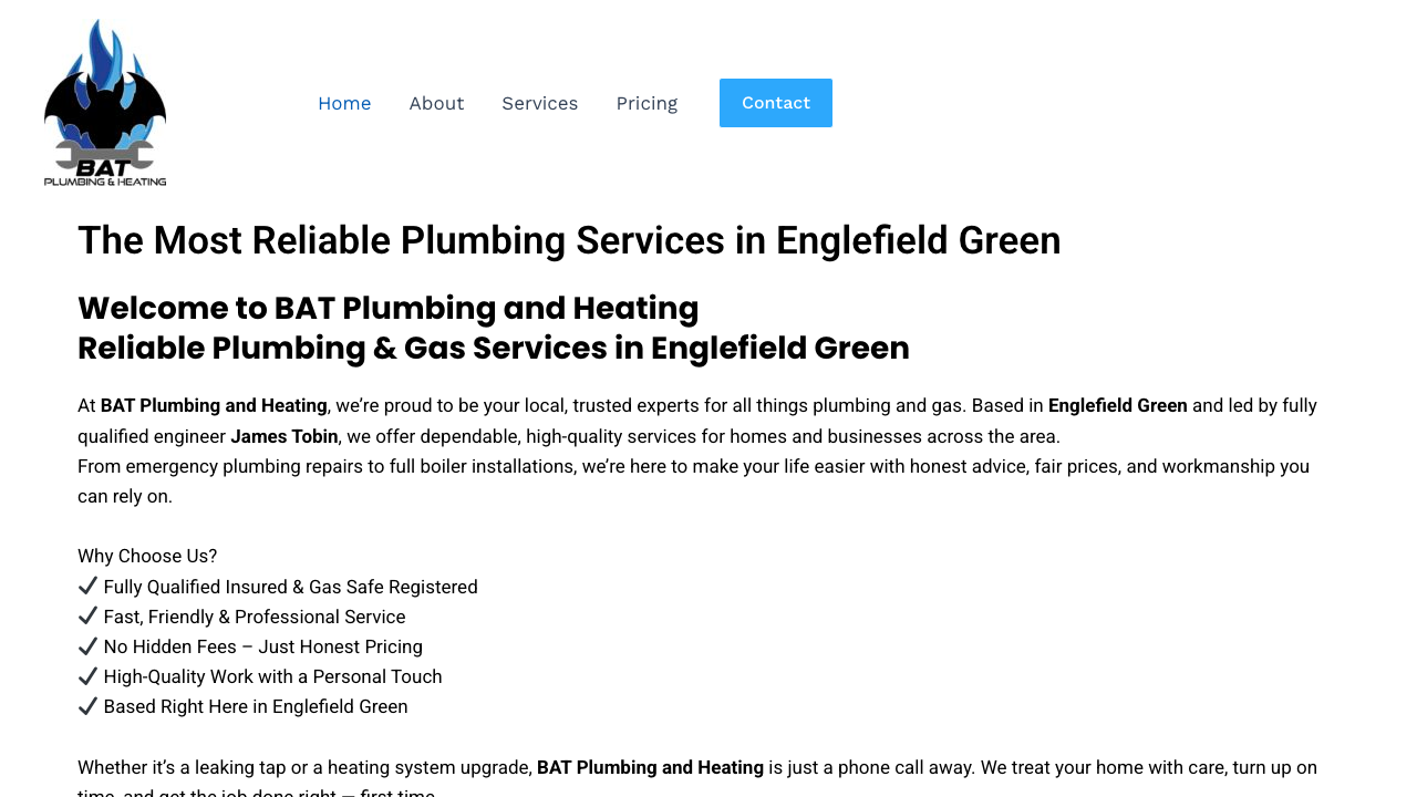 BAT PLUMBING AND HEATING LTD website preview