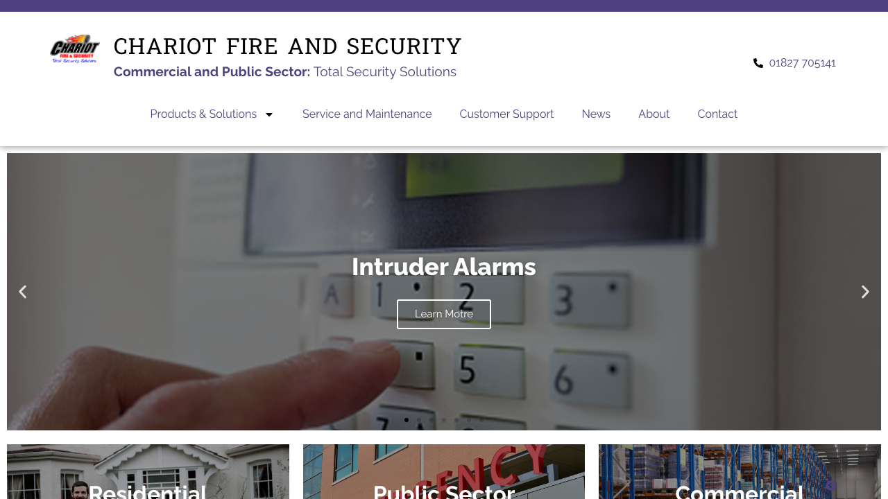 CHARIOT FIRE AND SECURITY SYSTEMS LTD website preview