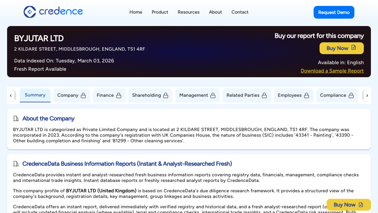 BYJUTAR LTD website preview