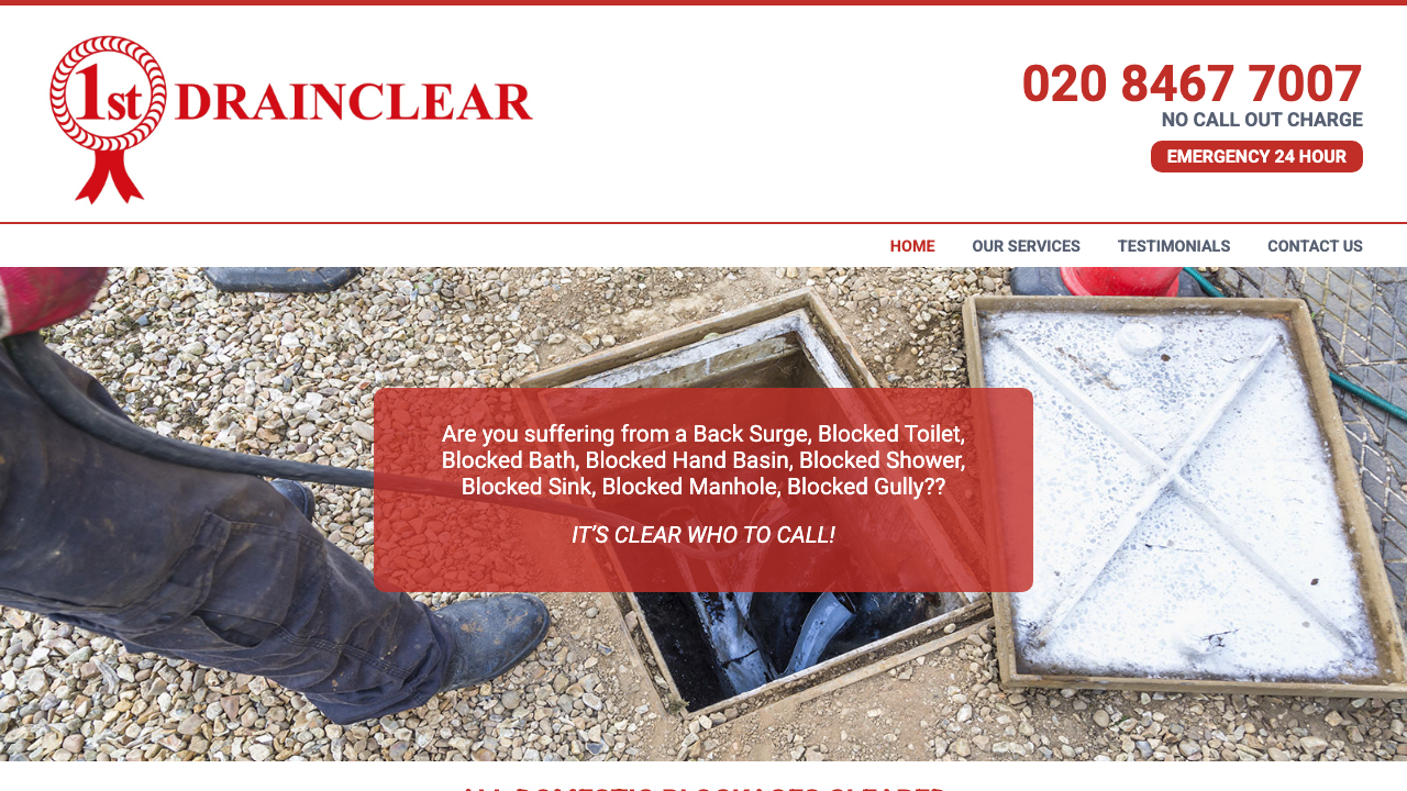 1ST DRAINCLEAR LIMITED website preview