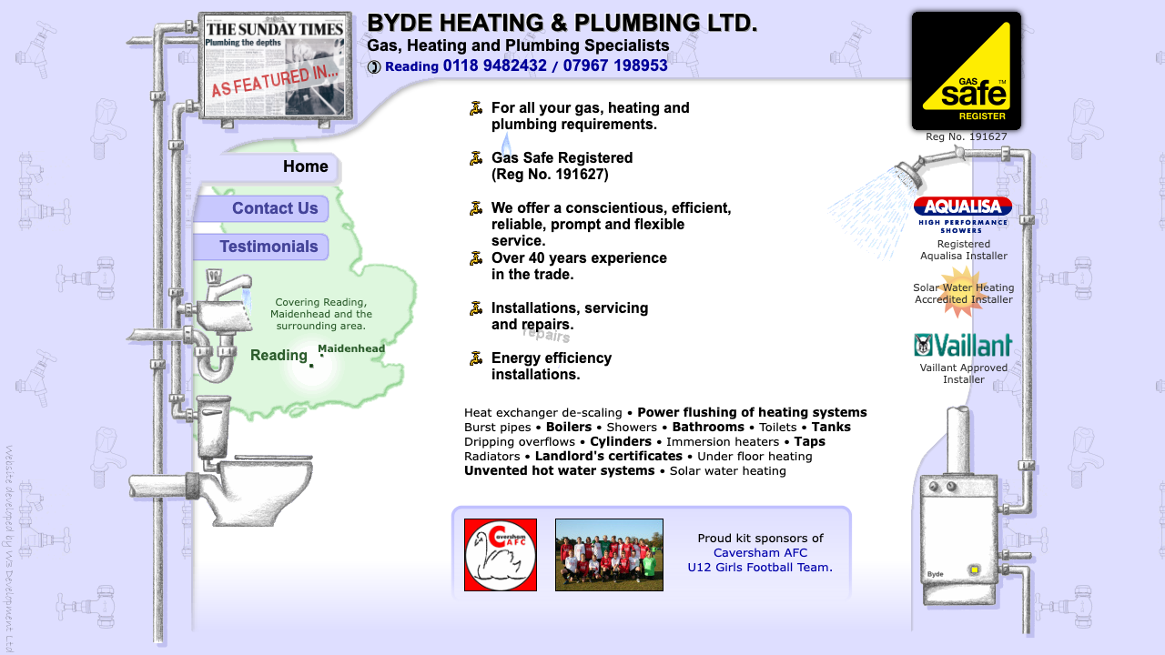 BYDE HEATING & PLUMBING LIMITED website preview