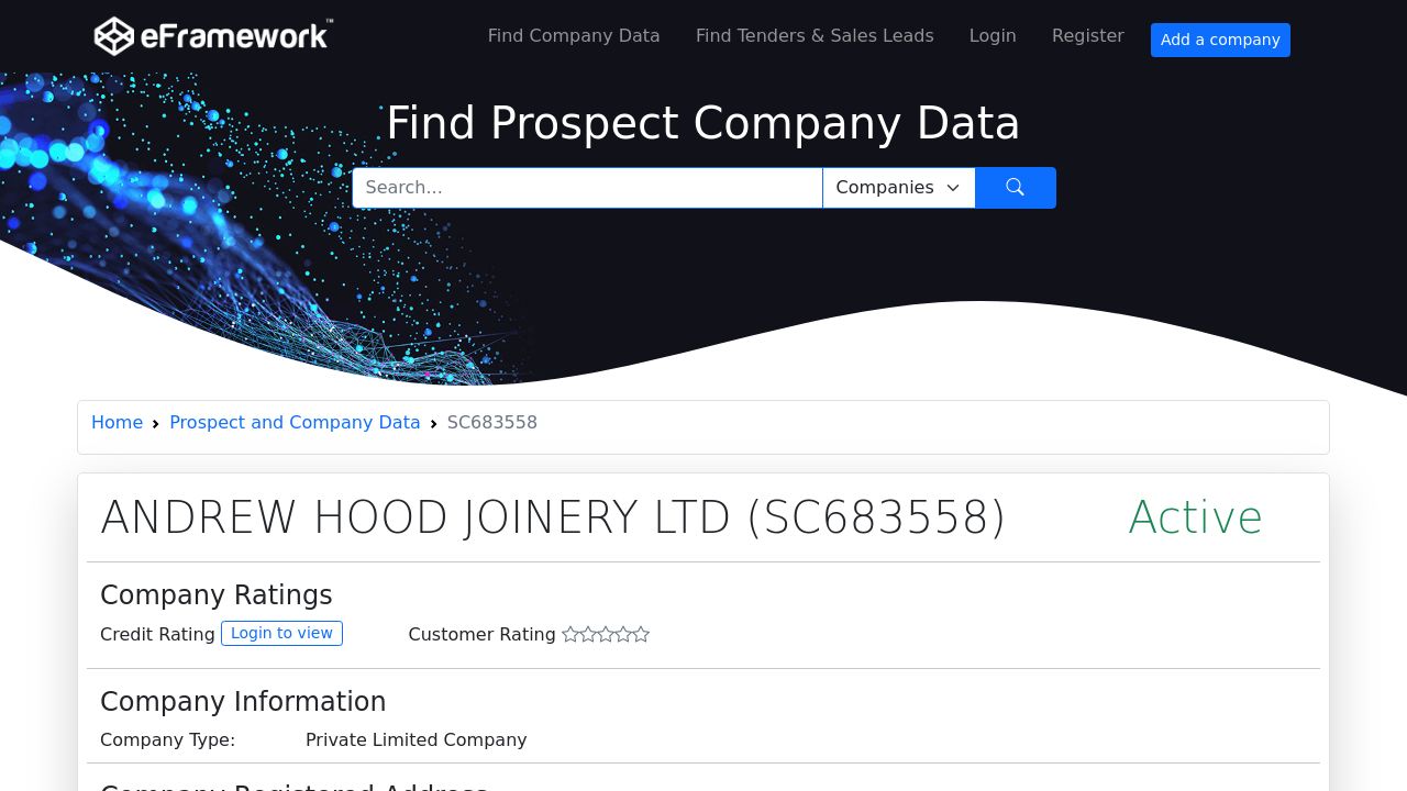 ANDREW HOOD JOINERY LTD website preview