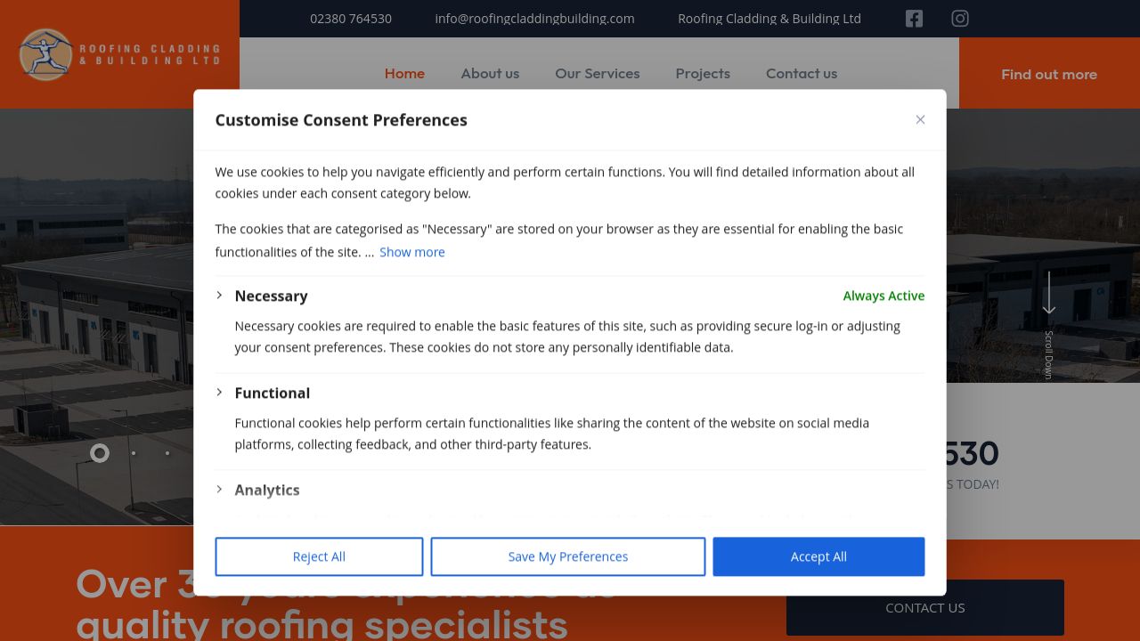 COMMERCIAL CLADDING & BUILDING LTD website preview