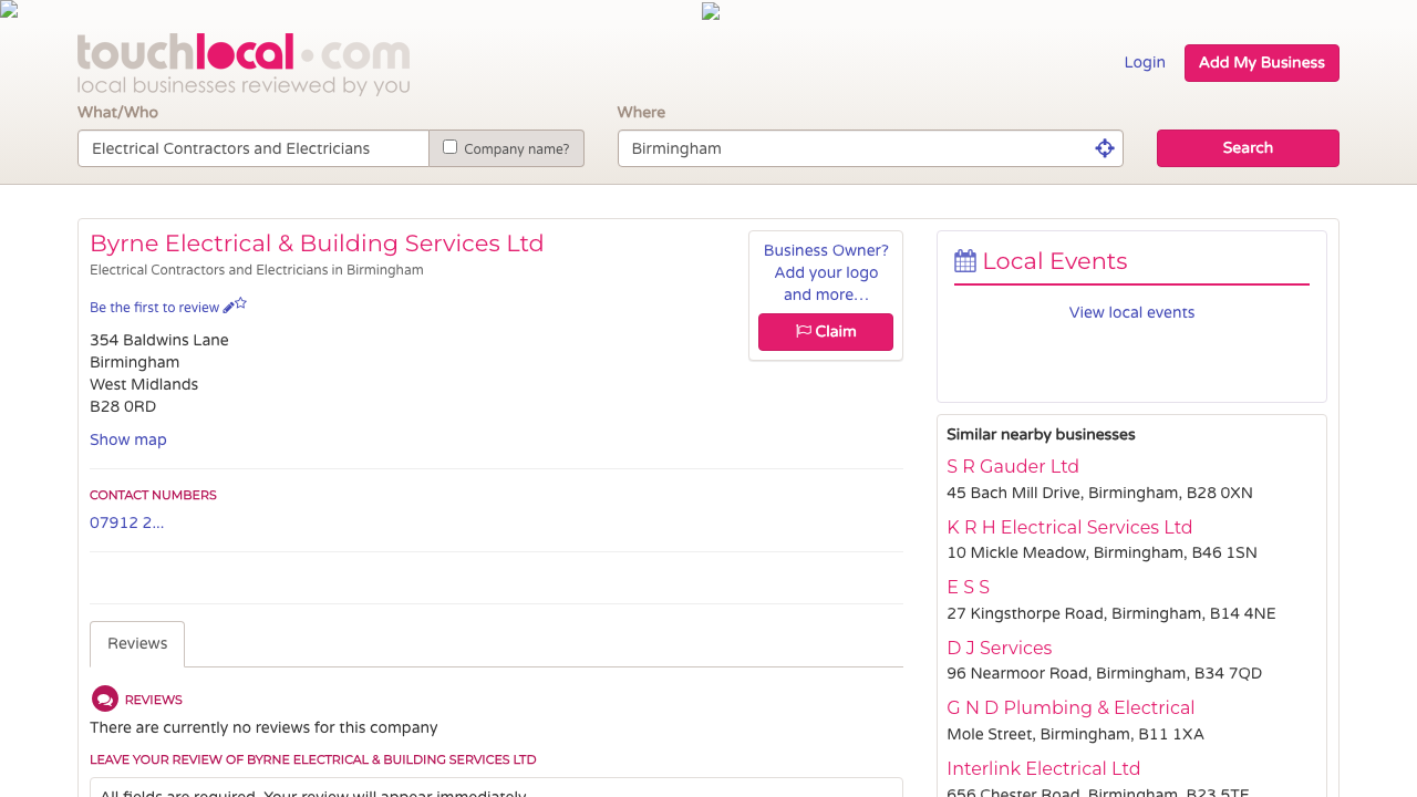 BYRNE ELECTRICAL & BUILDING SERVICES LTD website preview