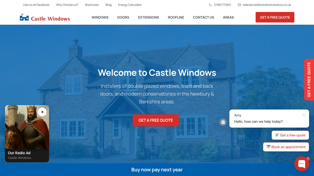 CASTLE WINDOWS (NEWBURY) LIMITED website preview