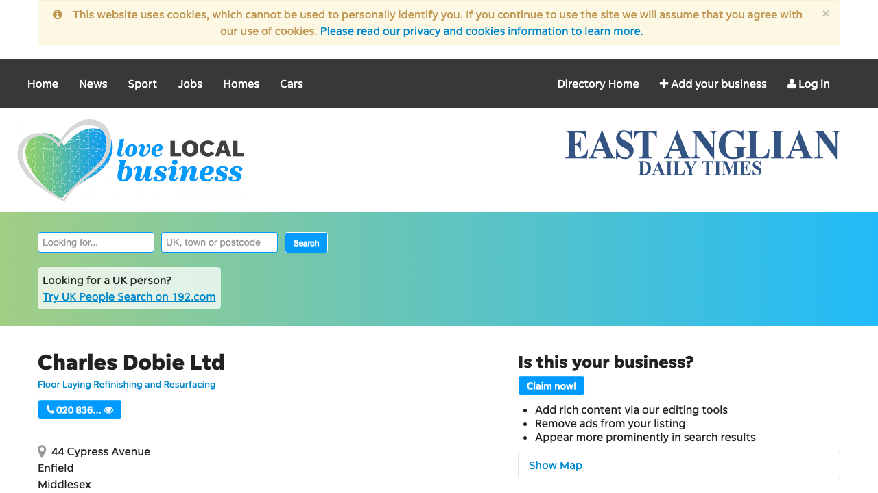 CHARLES DOBIE LIMITED website preview