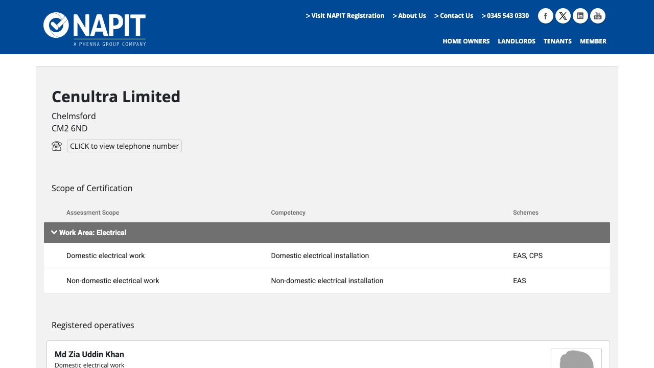 CENULTRA LIMITED website preview