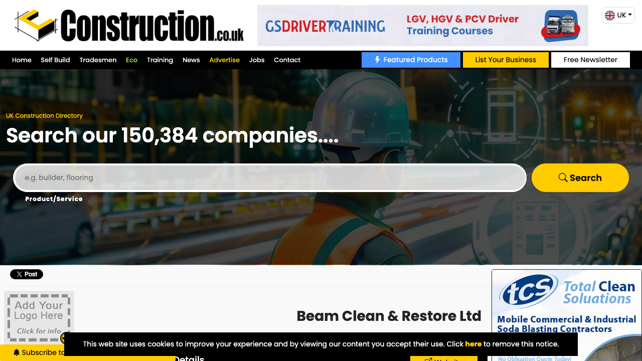 BEAM,CLEAN AND RESTORE LIMITED website preview