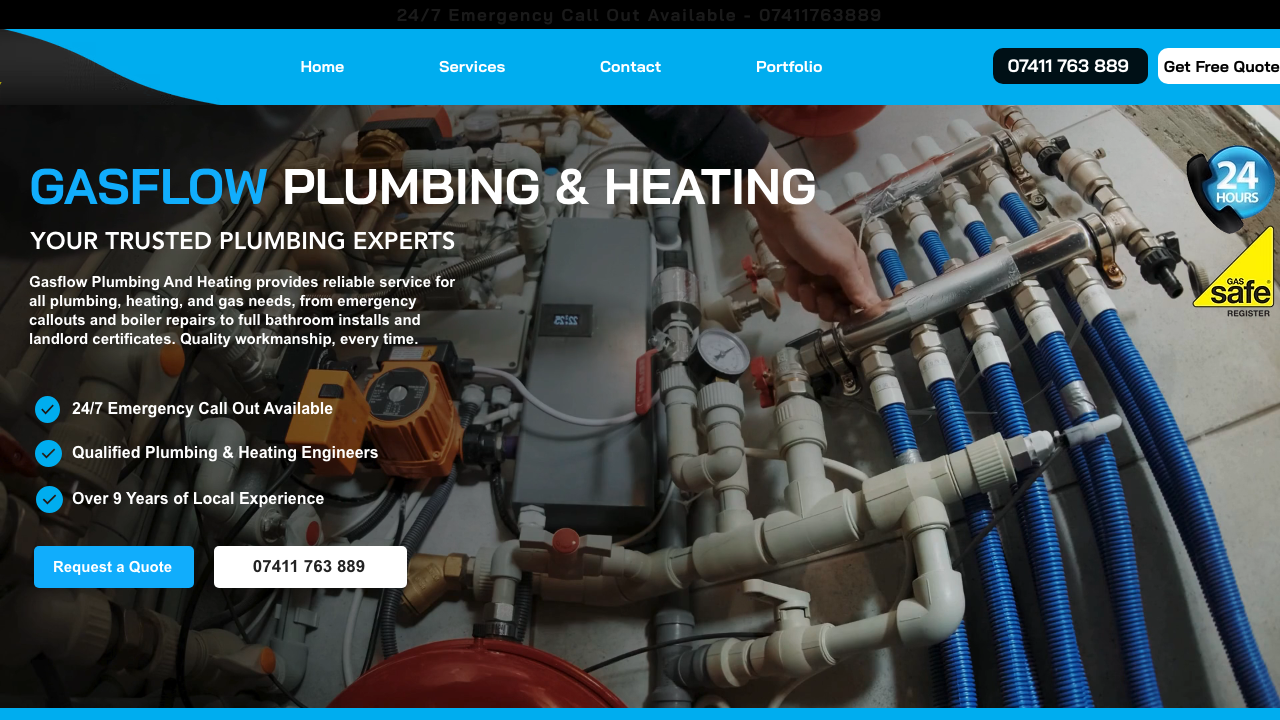 GASFLOW PLUMBING AND HEATING LTD website preview