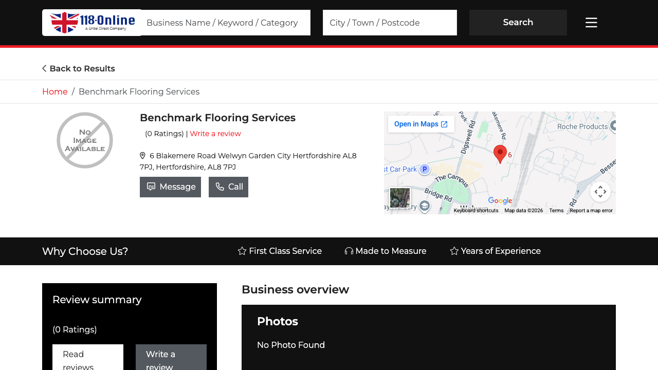 BENCHMARK FLOORING SERVICES LIMITED website preview