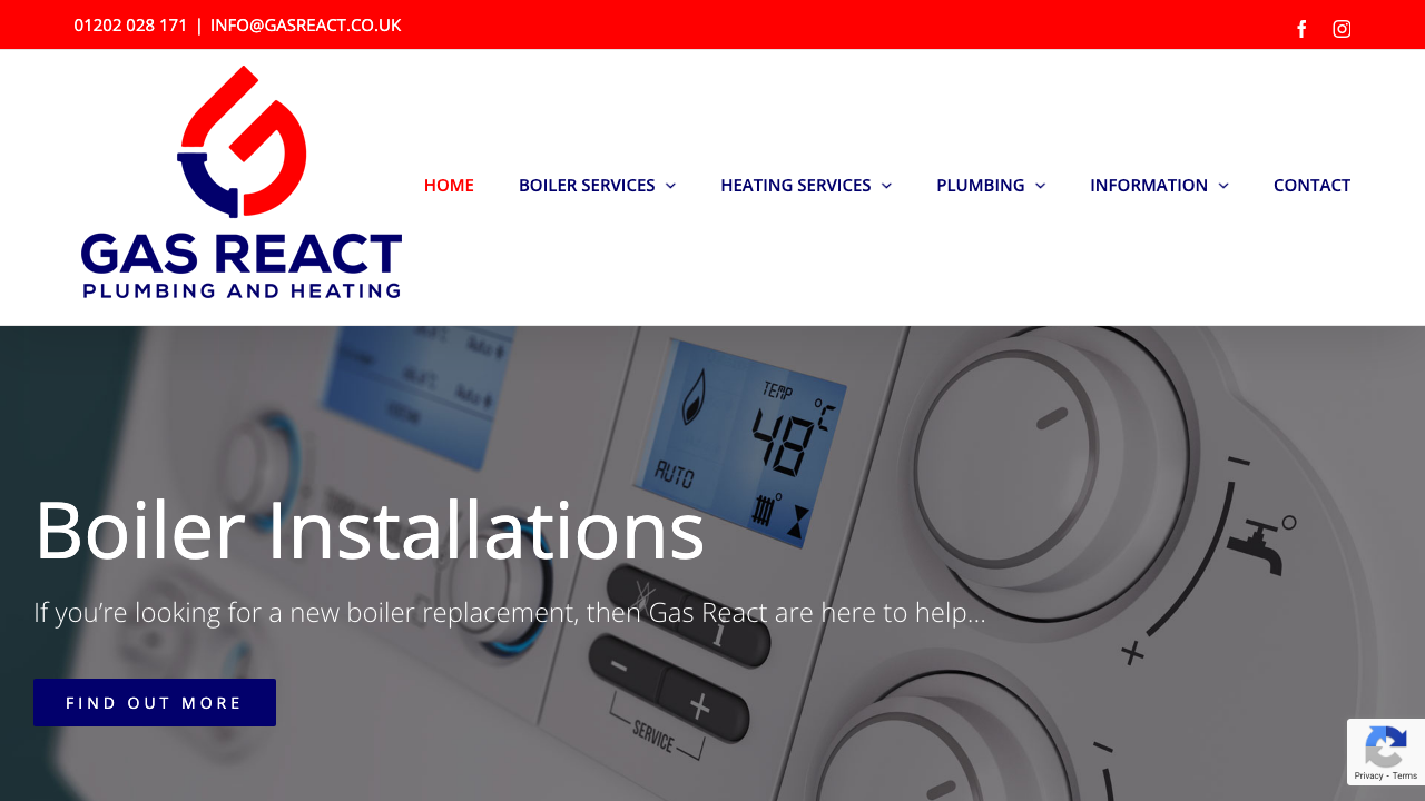 GAS REACT LTD website preview