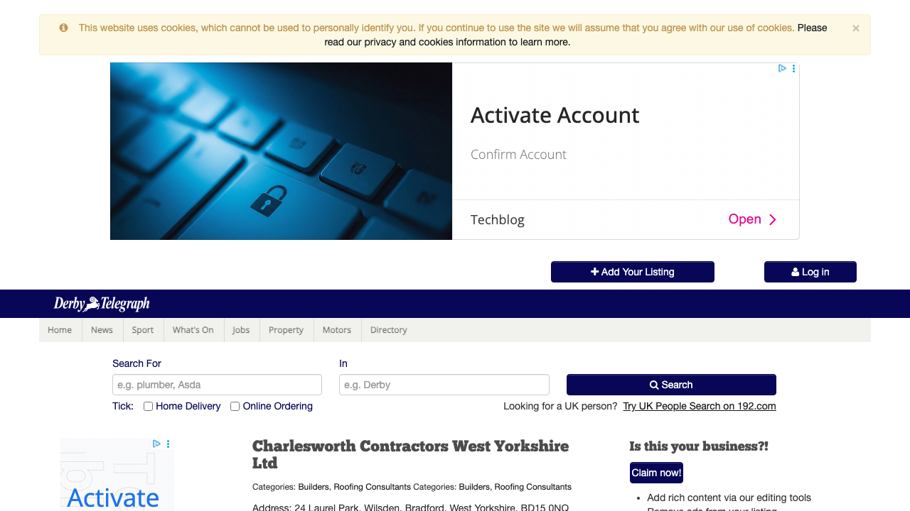 CHARLESWORTH CONTRACTORS (WEST YORKSHIRE) LTD website preview