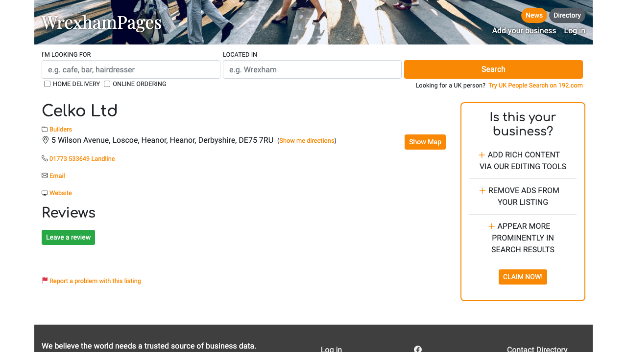 CELKO LIMITED website preview