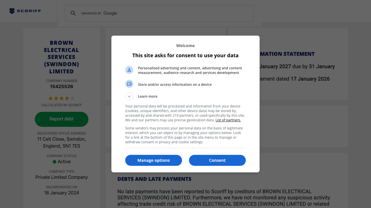 BROWN ELECTRICAL SERVICES (SWINDON) LIMITED website preview