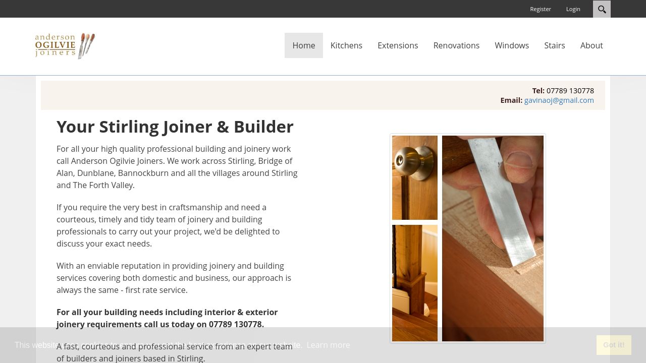 ANDERSON OGILVIE JOINERS AND BUILDING CONTRACTORS LTD website preview