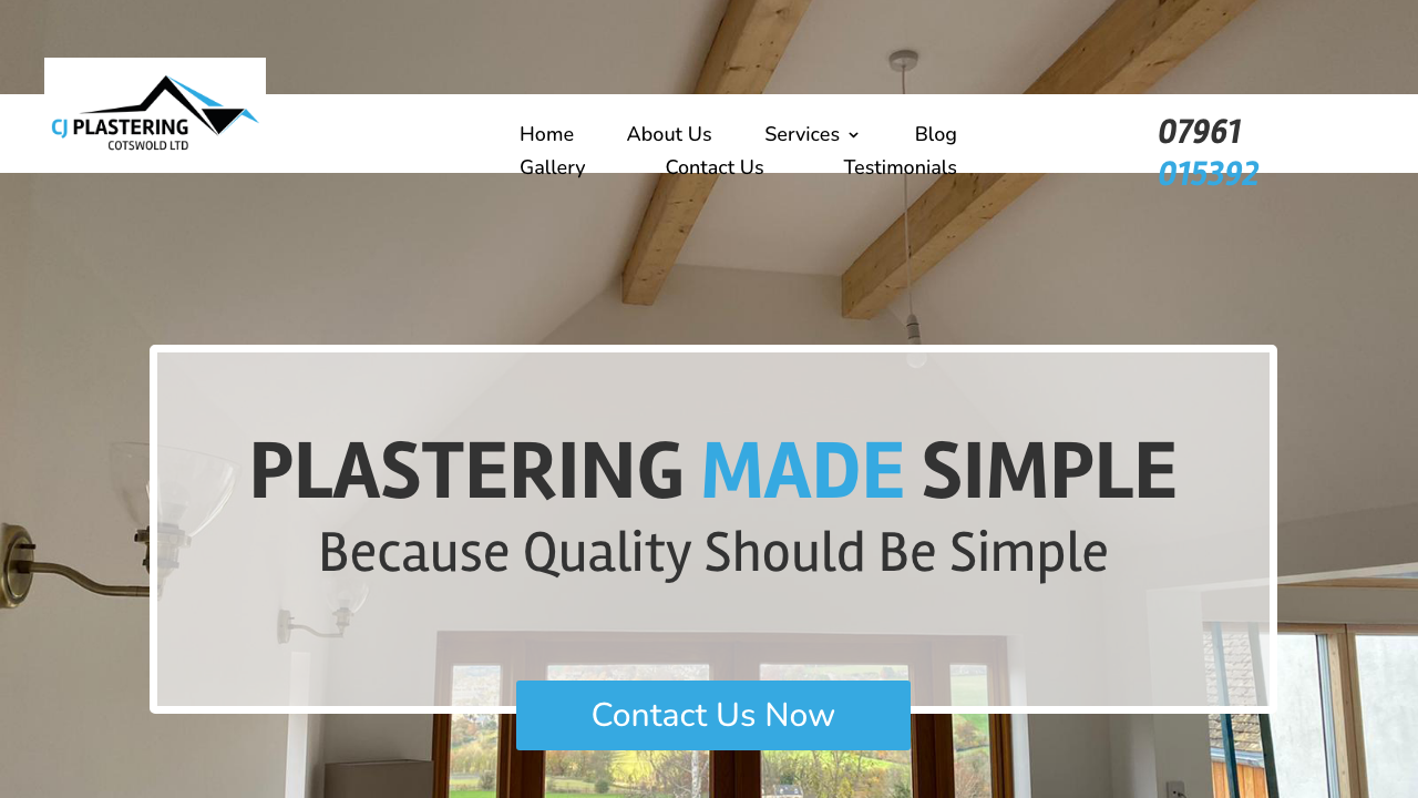 CJ PLASTERING (COTSWOLD) LTD website preview