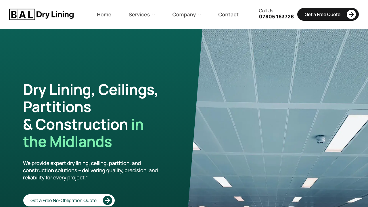BAL DRY-LINING / CEILINGS / PARTITIONS AND CONSTRUCTION LIMITED website preview