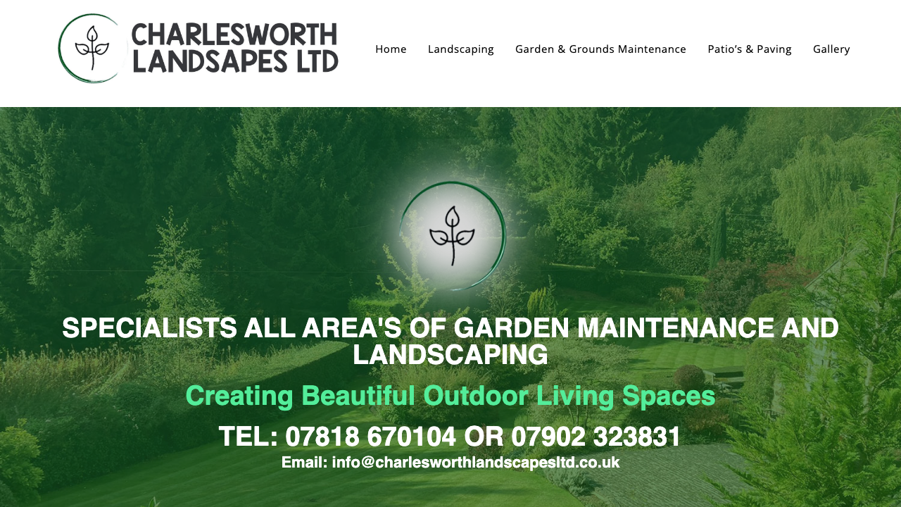 CHARLESWORTH LANDSCAPES LIMITED website preview