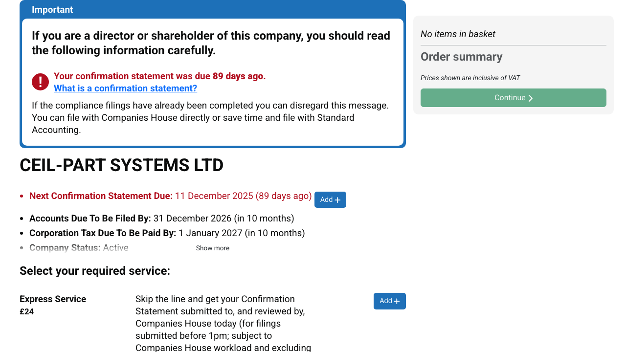 CEIL-PART SYSTEMS LTD website preview