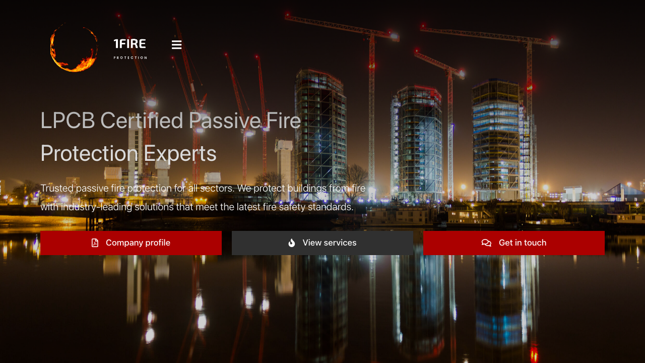 1 FIRE PROTECTION LTD website preview