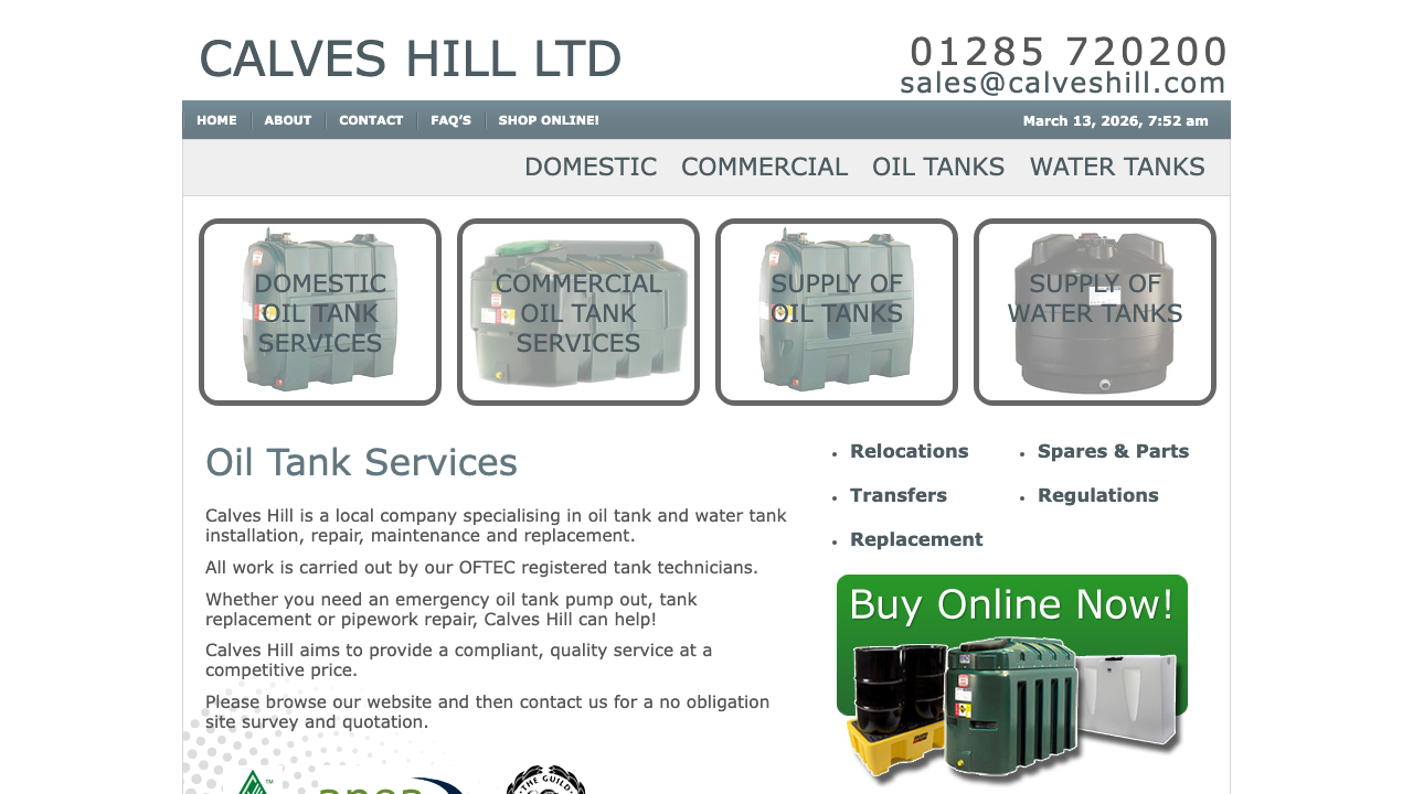 CALVES HILL LIMITED website preview