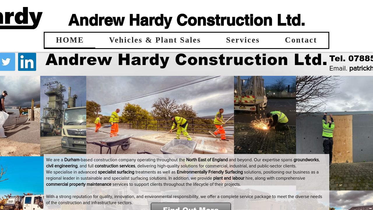 ANDREW HARDY CONSTRUCTION LTD website preview