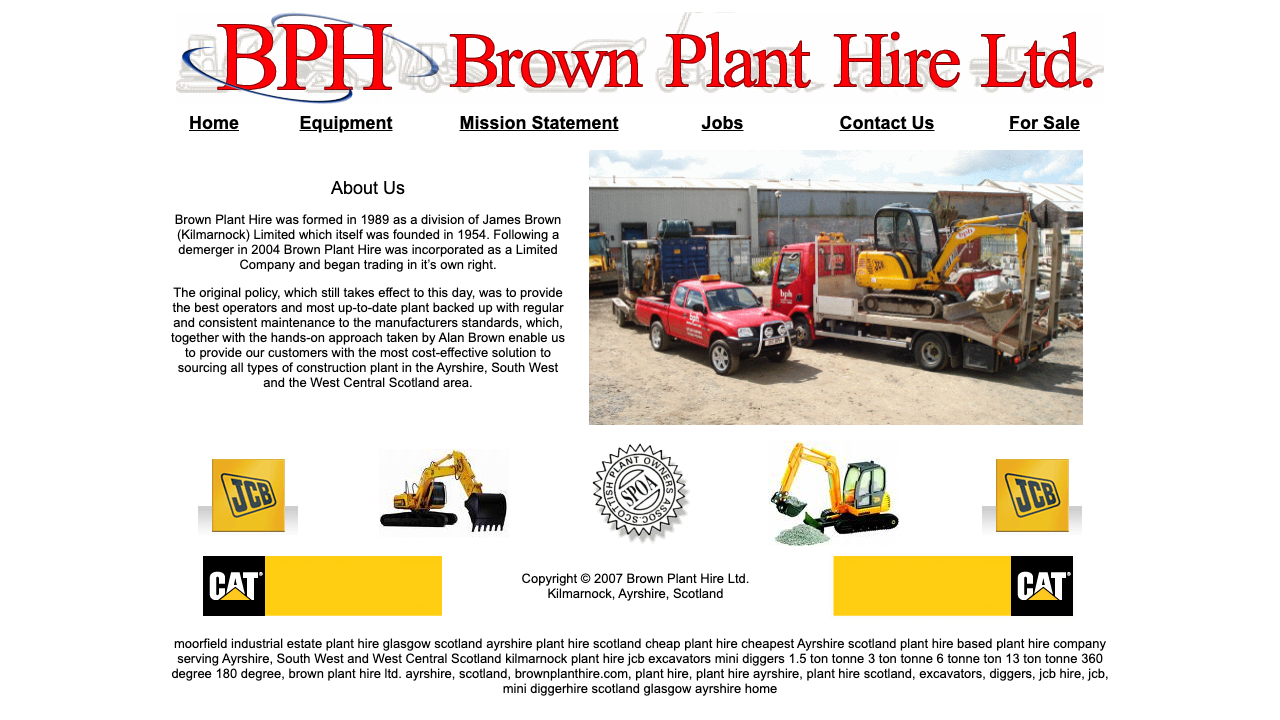 BROWN PLANT HIRE LIMITED website preview