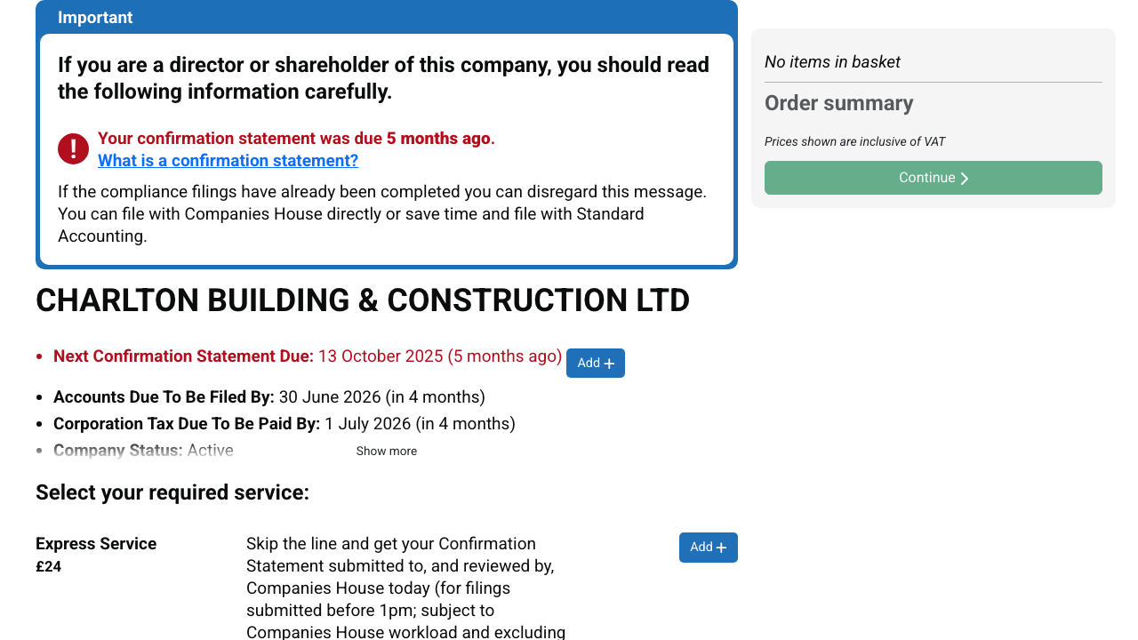 CHARLTON BUILDING & CONSTRUCTION LTD website preview