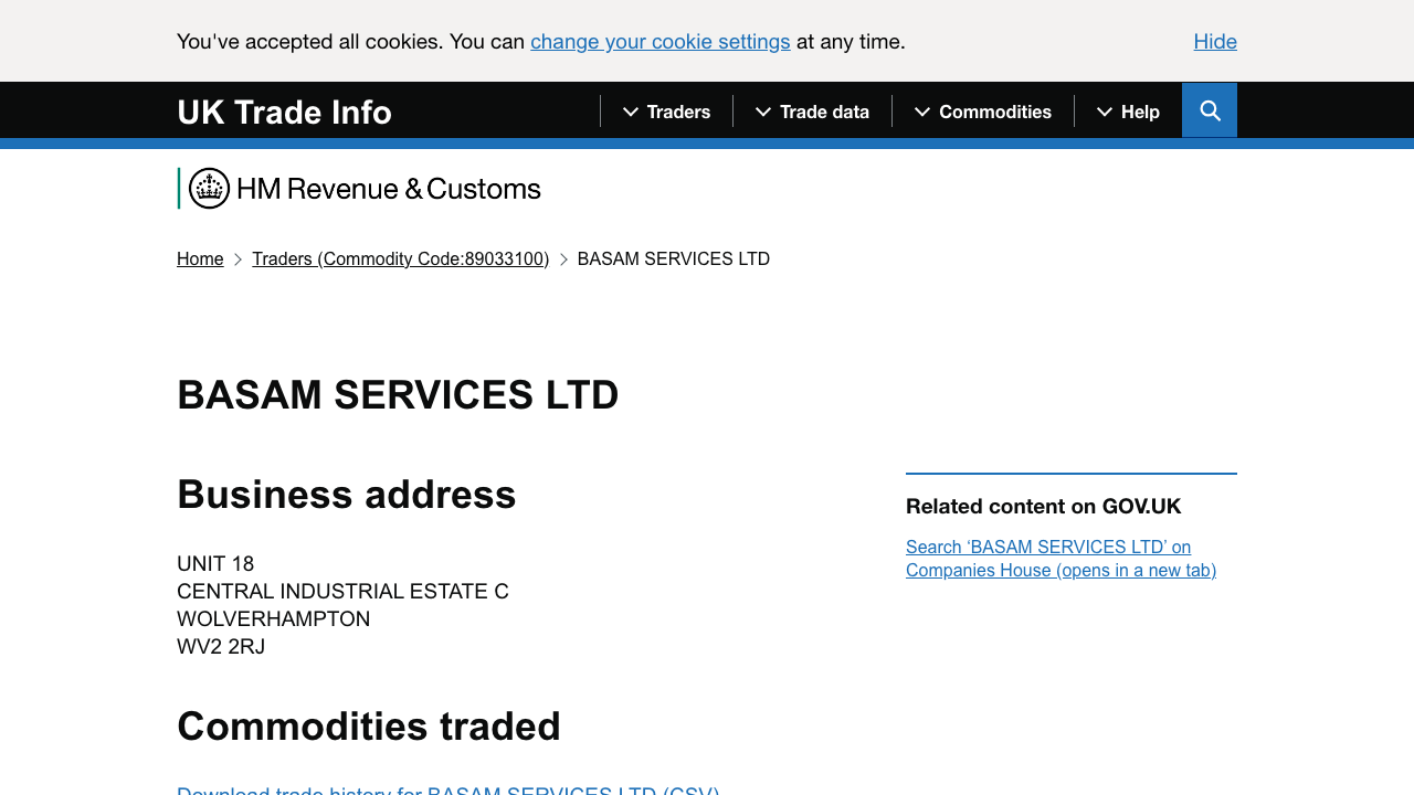 BASAM SERVICES LTD website preview
