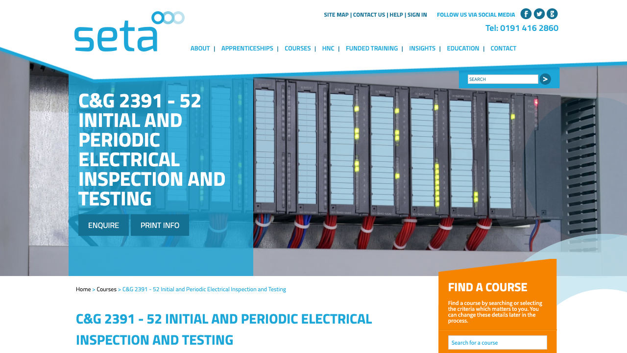 C  & G ELECTRICAL INSPECTION LTD website preview