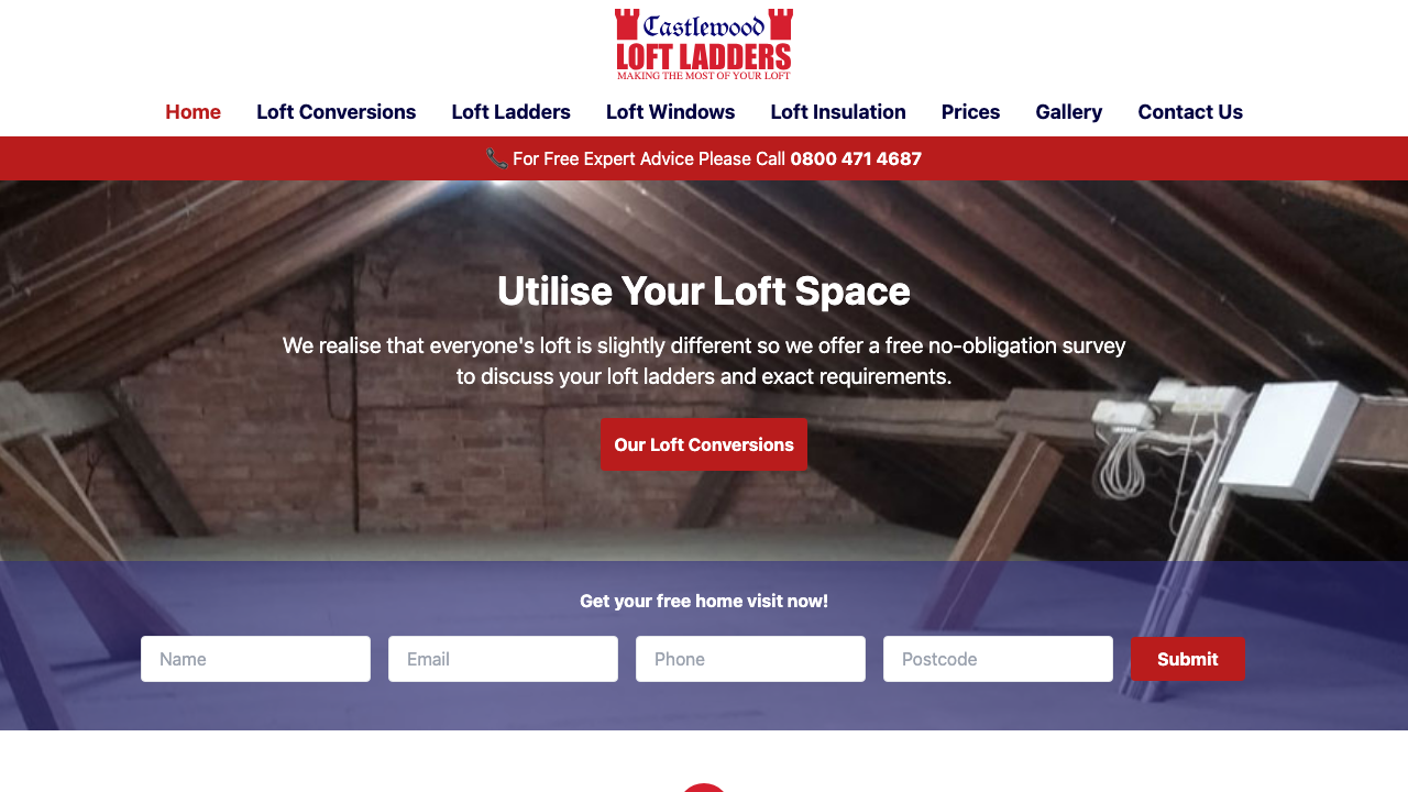 CASTLEWOOD LOFT LADDERS LIMITED website preview