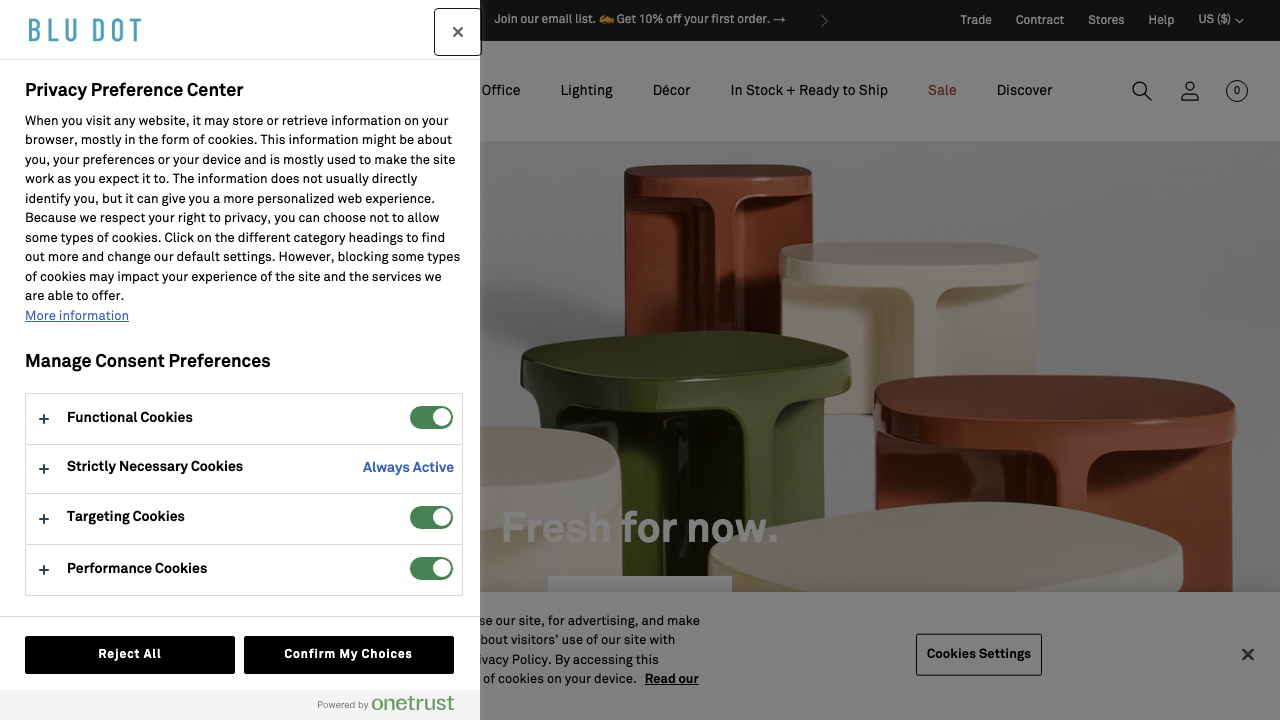 BLU DOT DESIGN LIMITED website preview